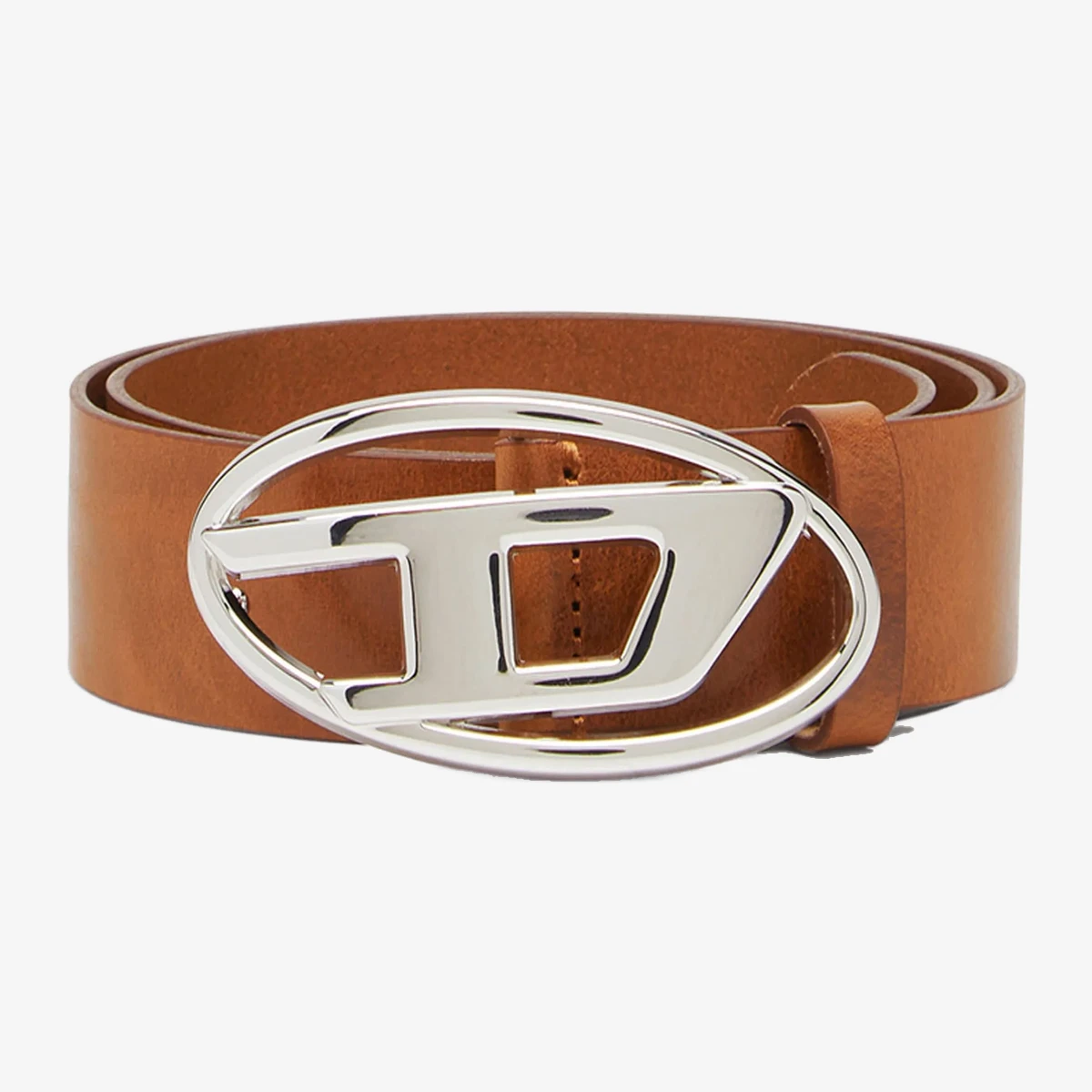 Diesel 1DR Logo-Buckle Belt in Brown