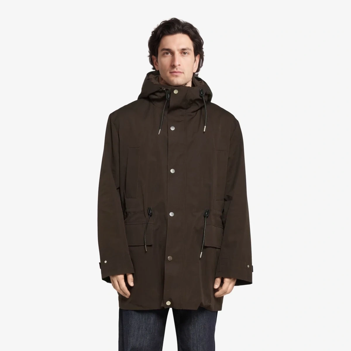Sandro Parka in Dark Brown