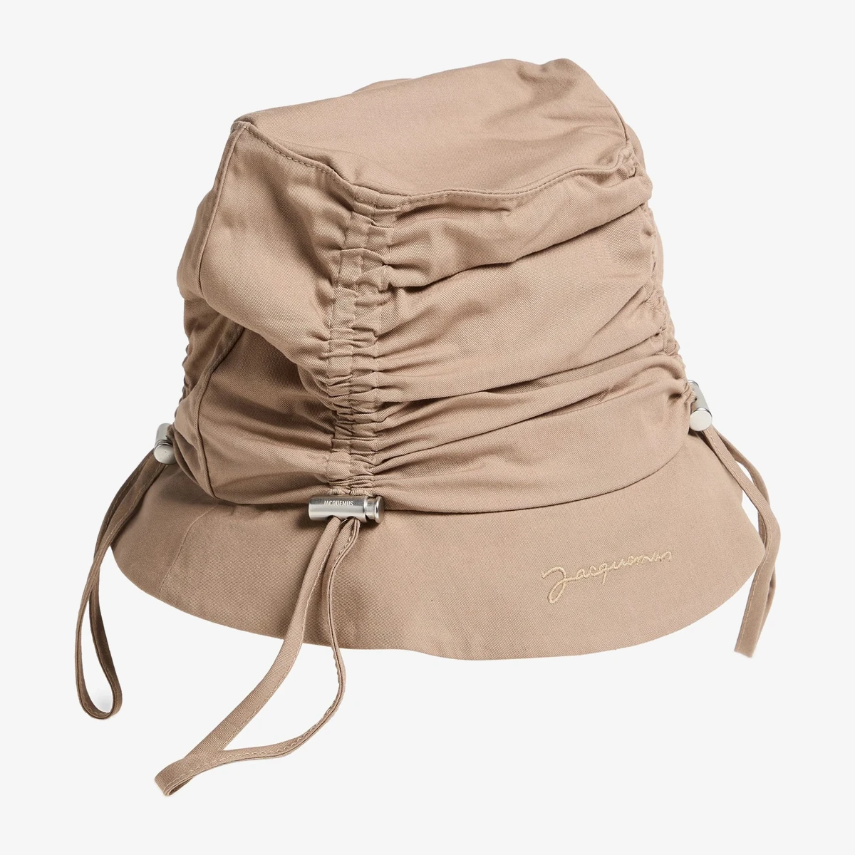 Jacquemus Le Bob Lacos Cotton-Blend Bucket Hat in Beige