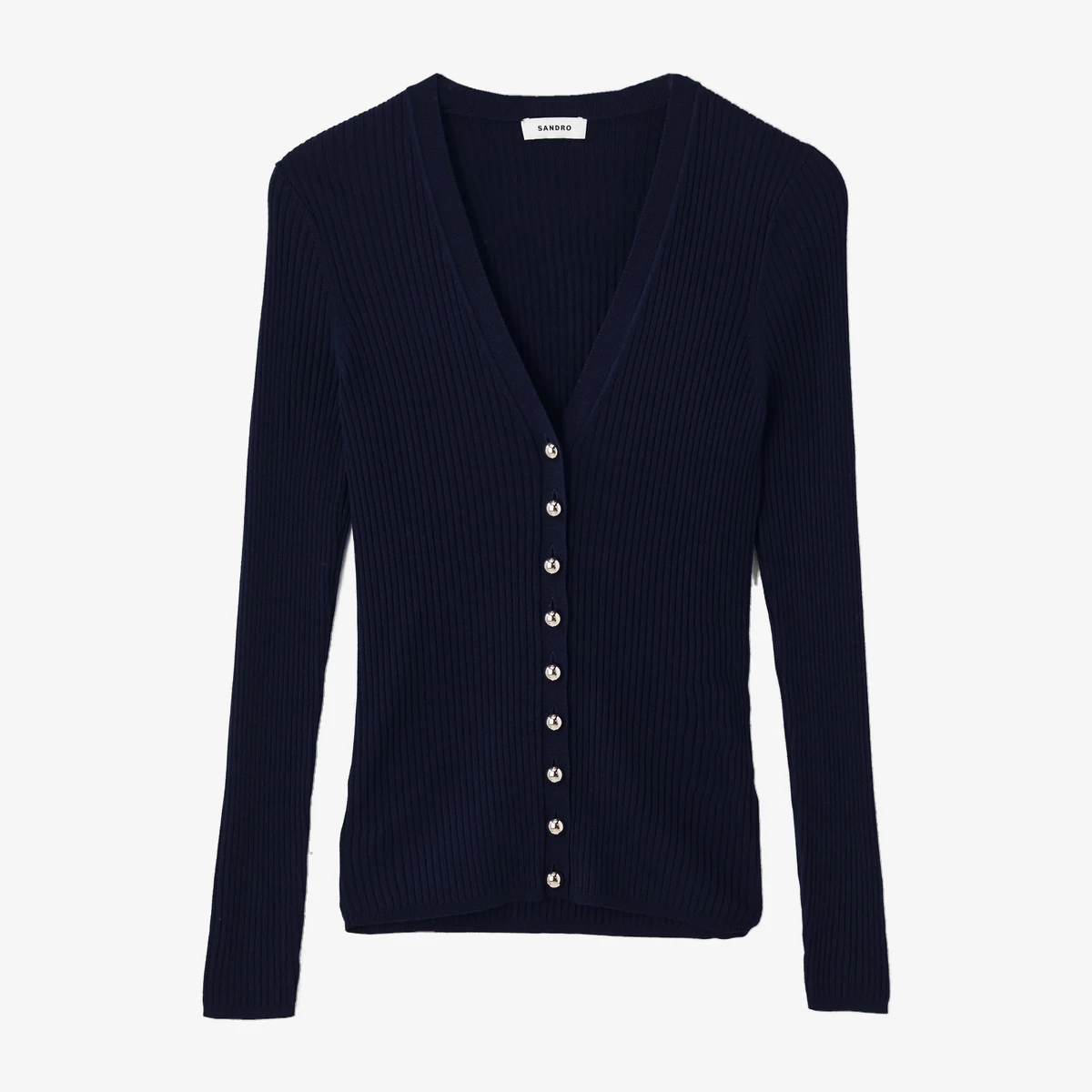 Sandro Gabrielle Button Cardigan in Navy