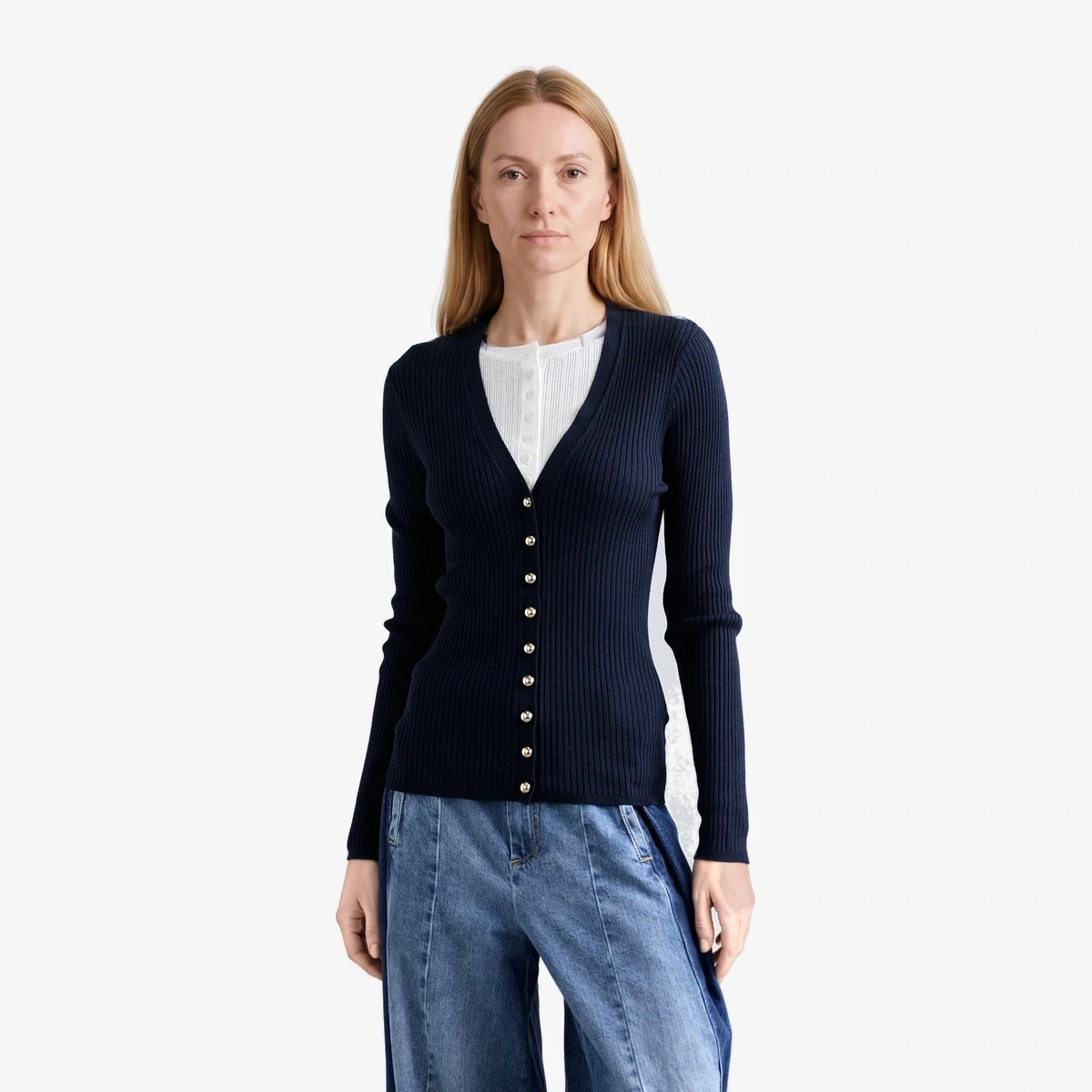 Gabrielle Button Cardigan view 3