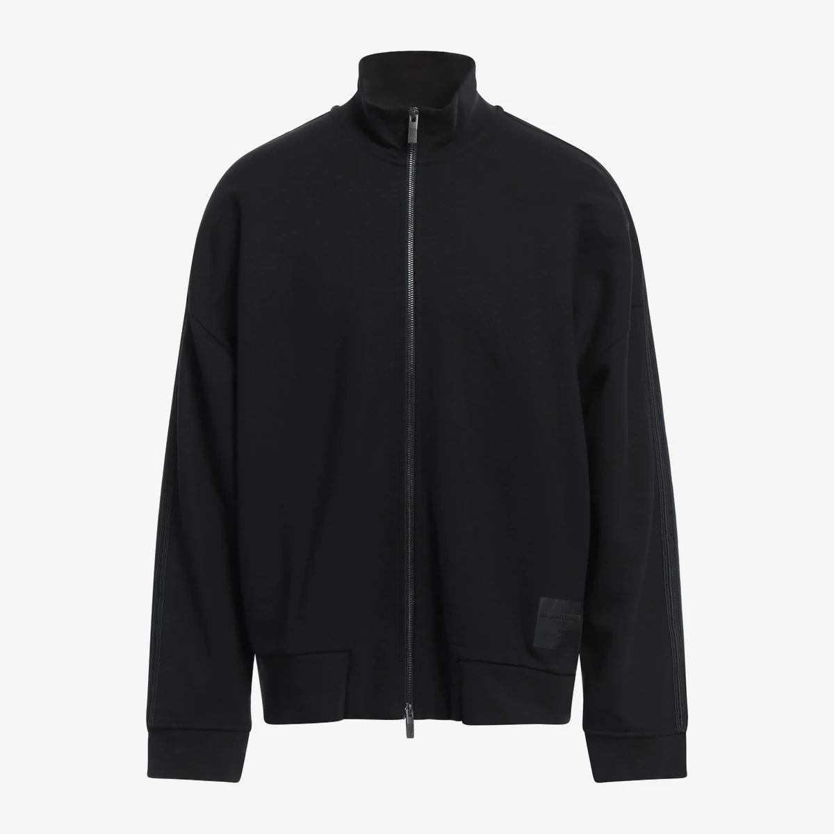 Armani Exchange Zip-Up Sweatshirt with Side Stripes in Black