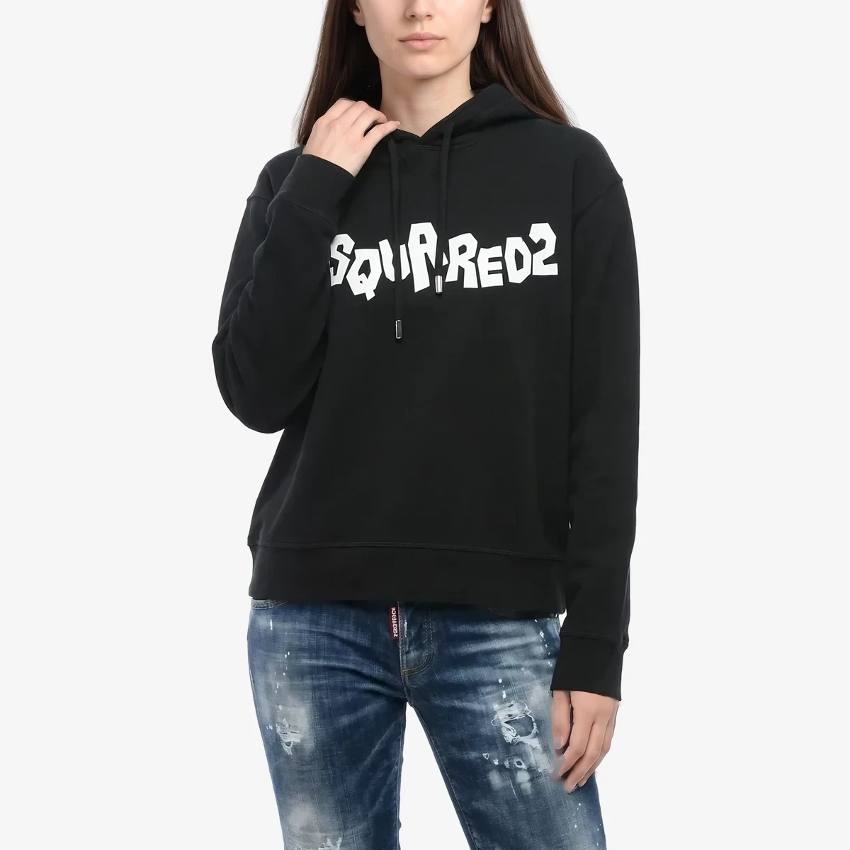 Dsquared2 Oversized Hoodie with Graphic Logo in Black