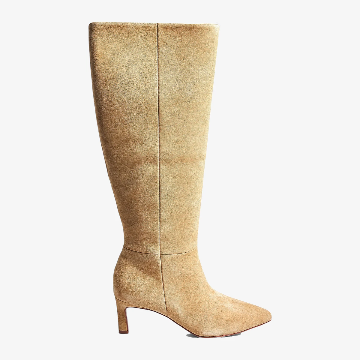 NA-KD Suede Knee High Boots in Beige