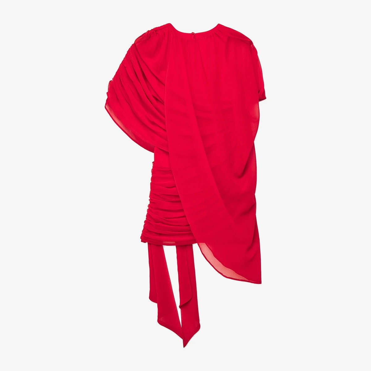 NA-KD Chiffon Draped Mini Dress in Red