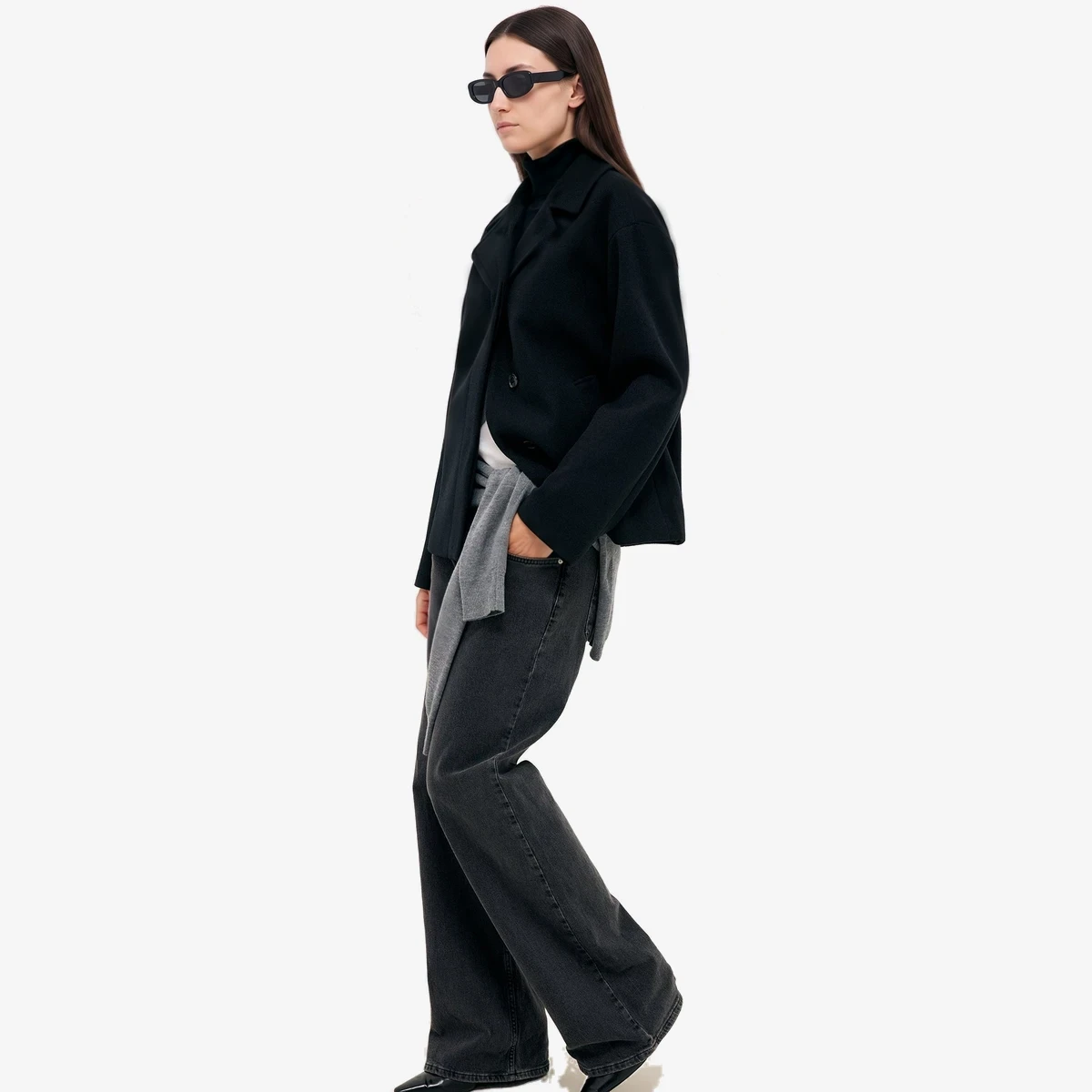 High Neck Short Coat ხედი 3