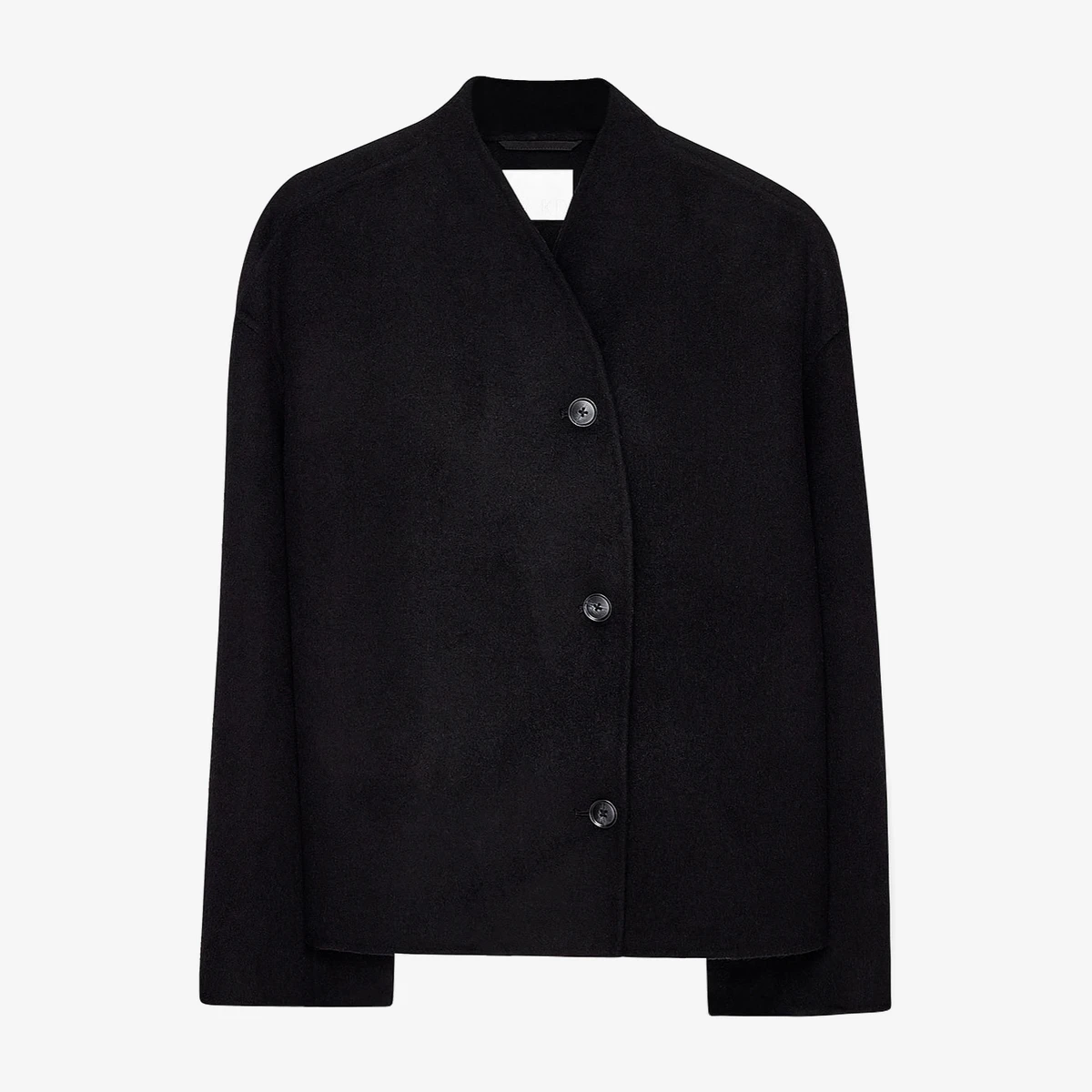 Wool Blend High Neck Short Coat ხედი 3