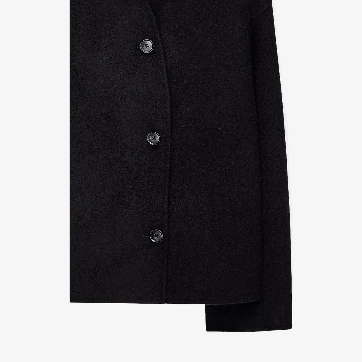 Wool Blend High Neck Short Coat ხედი 4
