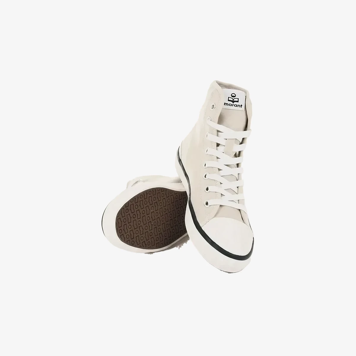 Isabel Marant Canvas Sneakers BENKEEN with Printed Logo in Beige