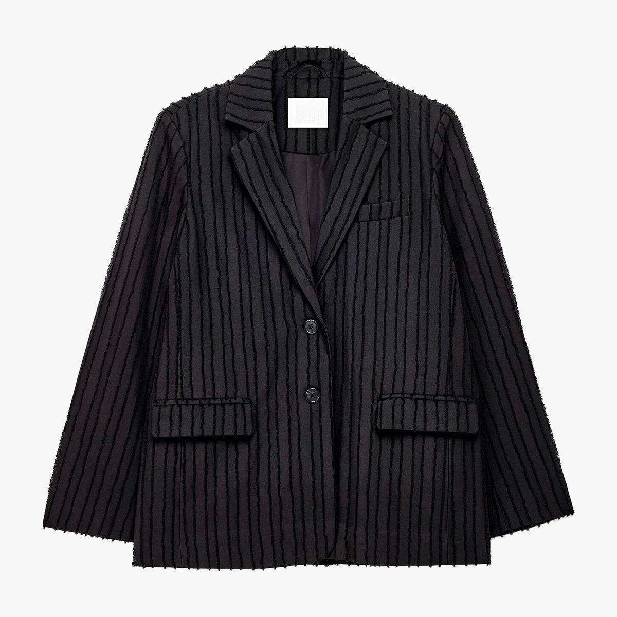 Oversized Textured Stripe Blazer view 4