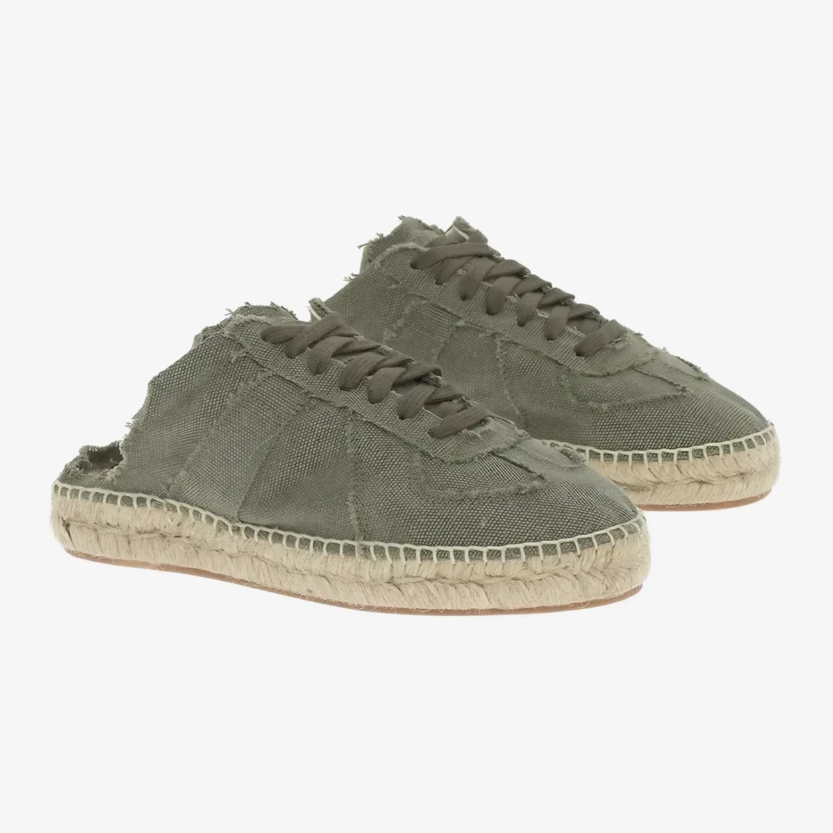 Maison Margiela MM22 Cotton Low-top Sneakers with Open Back in Green