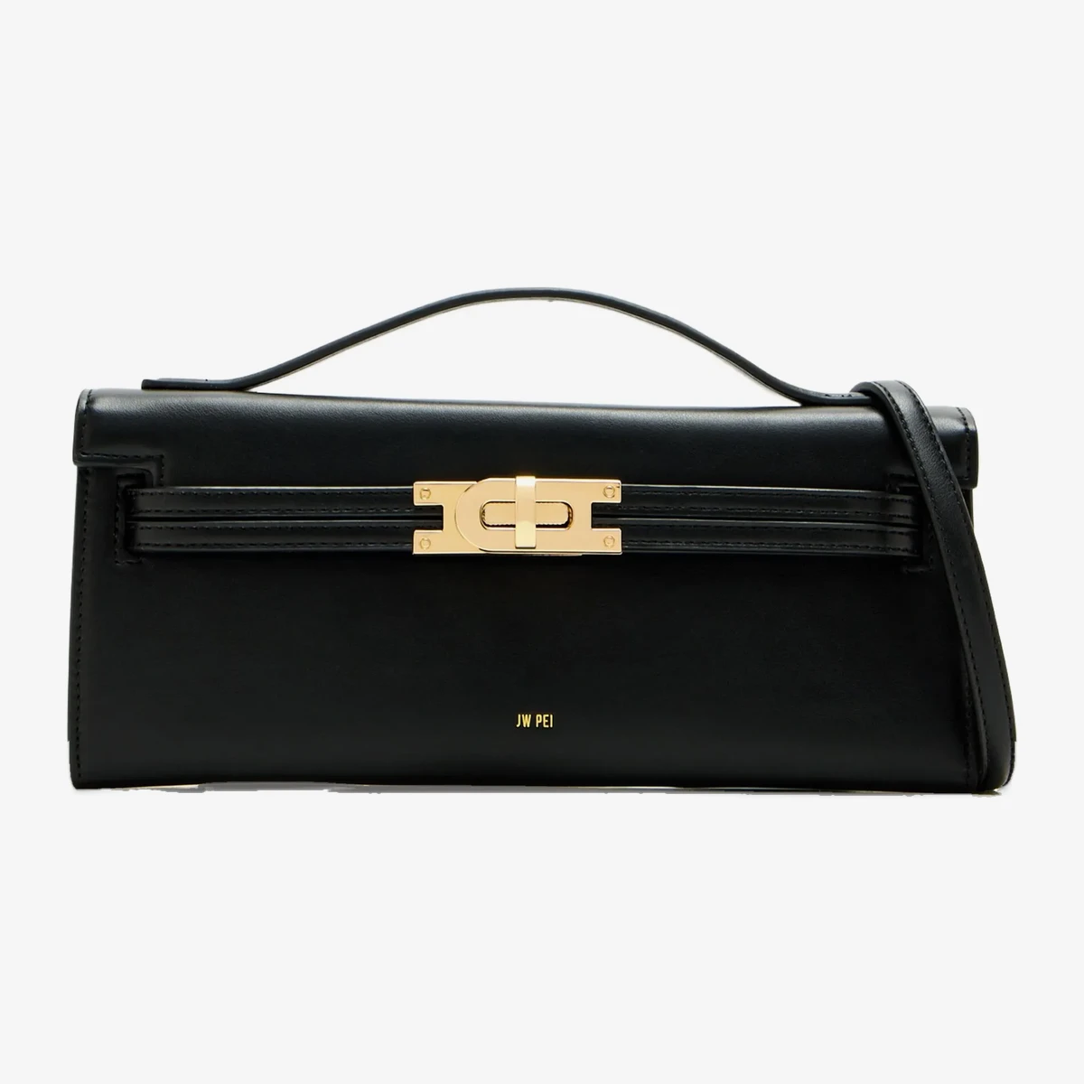 JW Pei Top-Handle Clasp-Lock Cross Body Bag — Чёрный