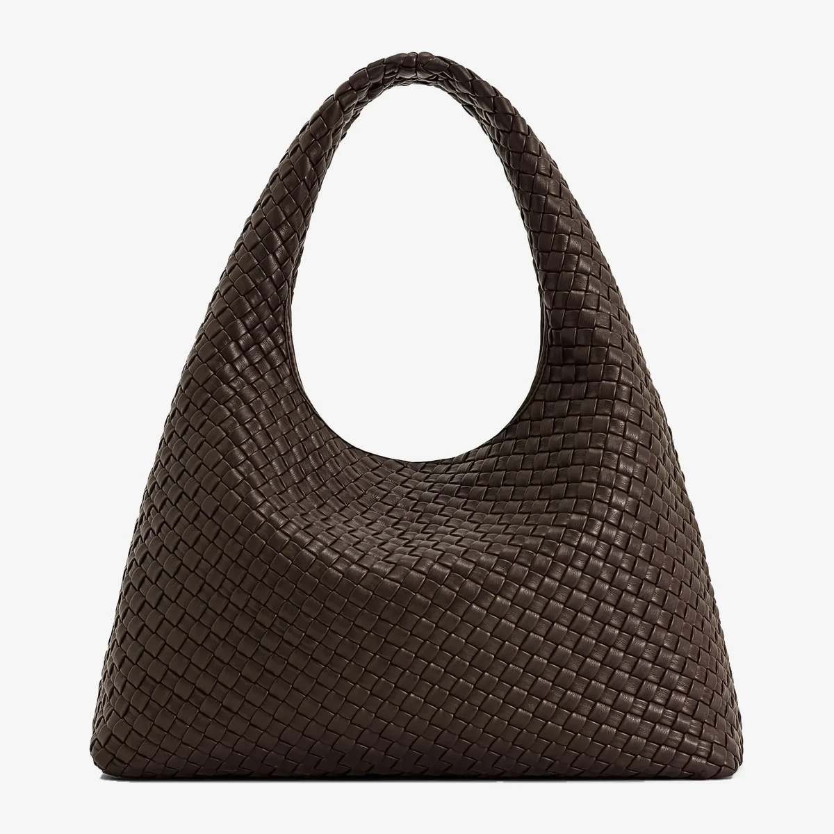 JW Pei Laura Faux Suede Woven Shoulder Bag in Brown