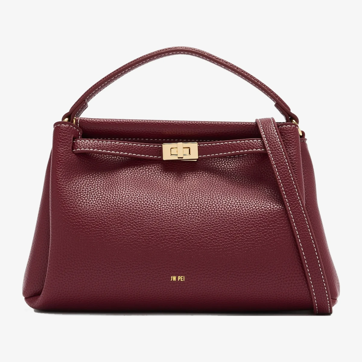 JW Pei Carmen Twist-Lock Tote Bag — წითელი