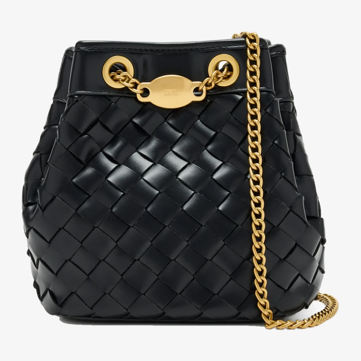 JW Pei Yara Hand-Woven Bucket Bag in Black