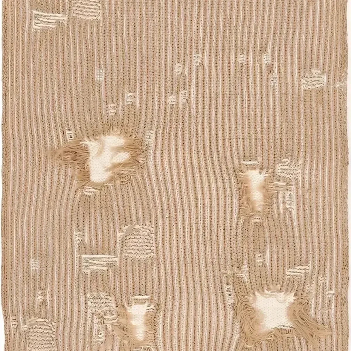 MM6 Maison Margiela Tan & White Amended Optical Ribs Scarf in Tan