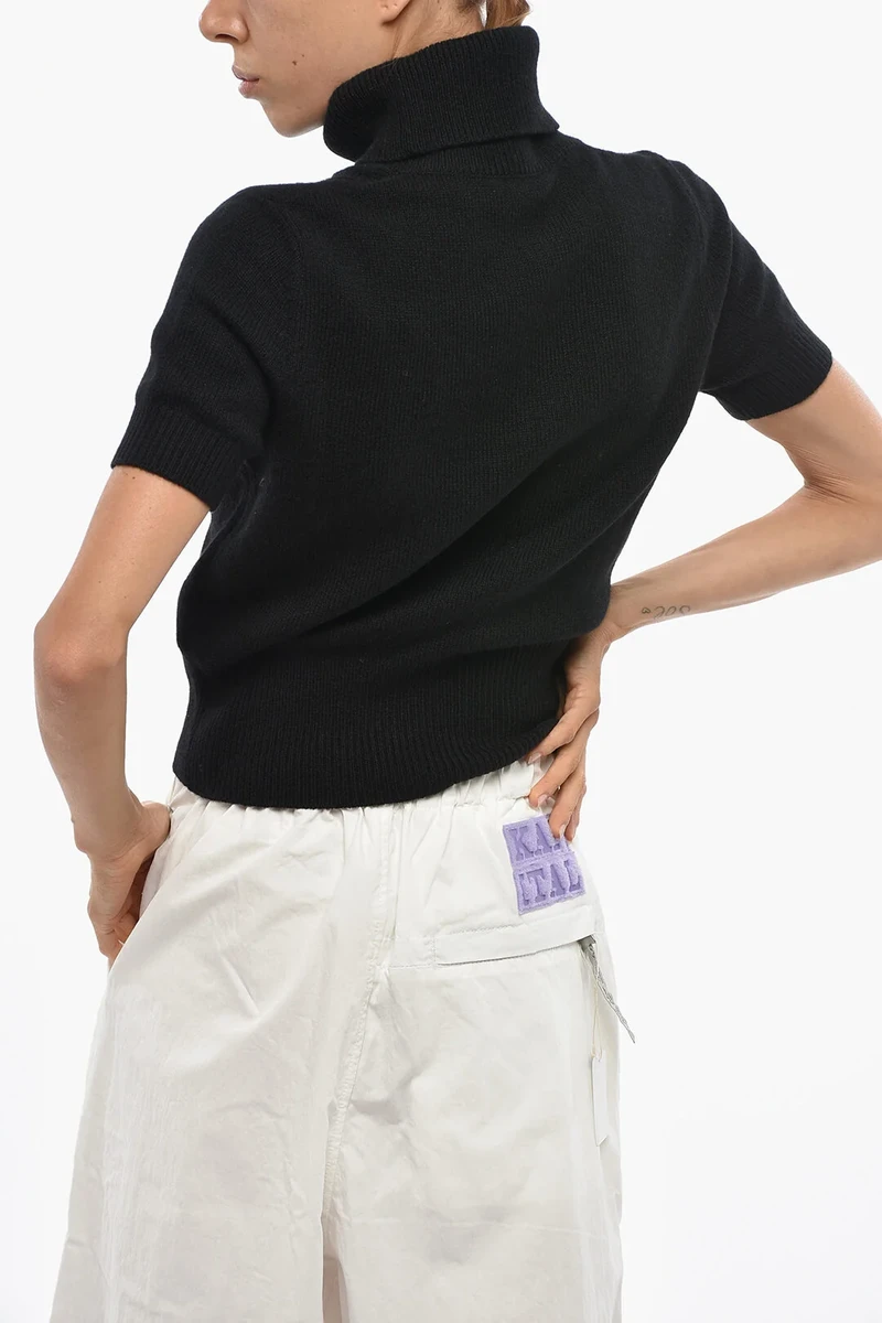 Wool And Cashmere High-Neck Knit Sweater M-ARGARET With Logo Cut-Out ხედი 4