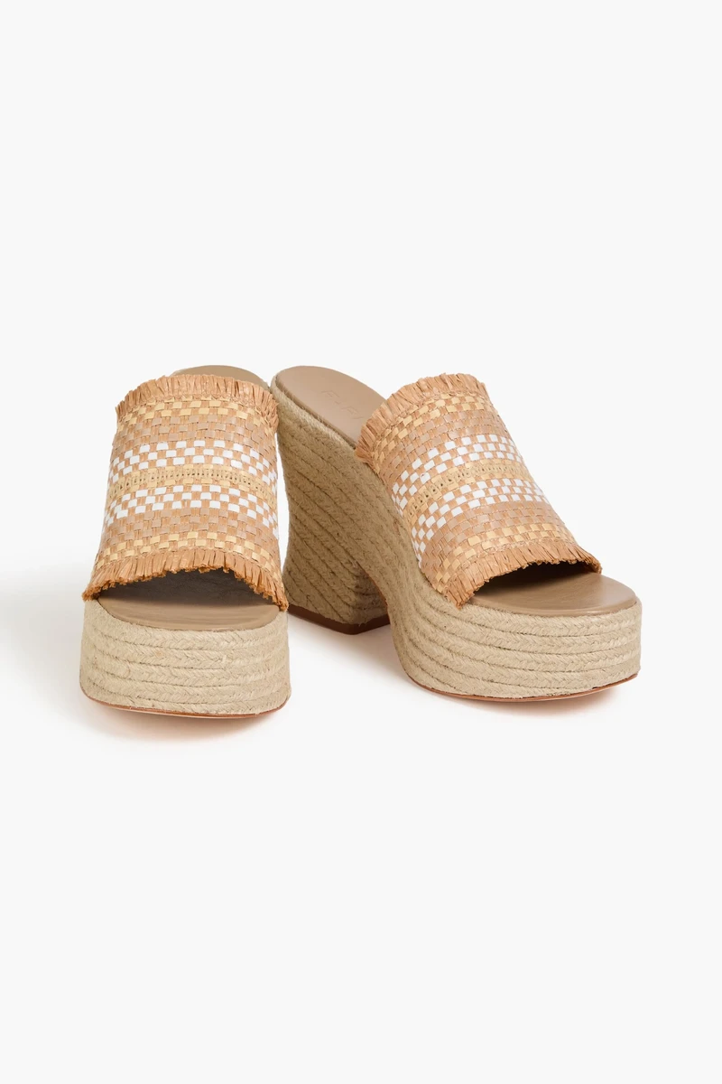 Faux Raffia Platform Sandals view 2