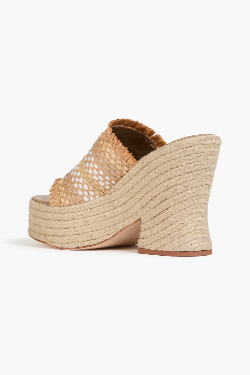 Faux Raffia Platform Sandals view 3