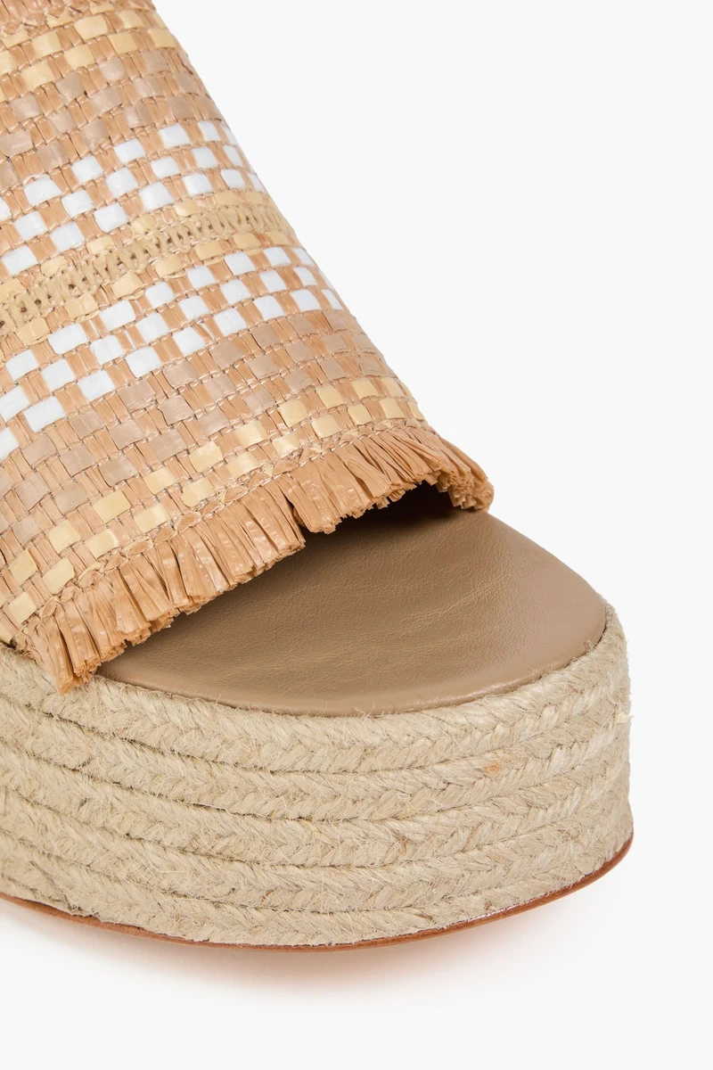 Faux Raffia Platform Sandals view 4