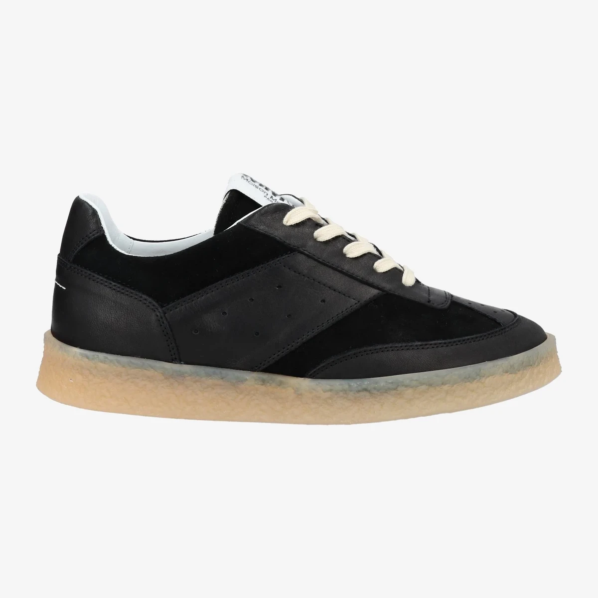 MM6 Maison Margiela Leather and Suede Low-Top Sneakers in Black