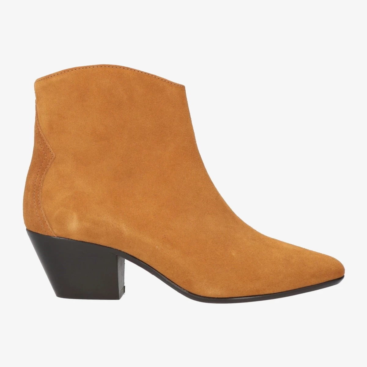 Isabel Marant Suede Ankle Boots with Cuban Heel — ბეჟი