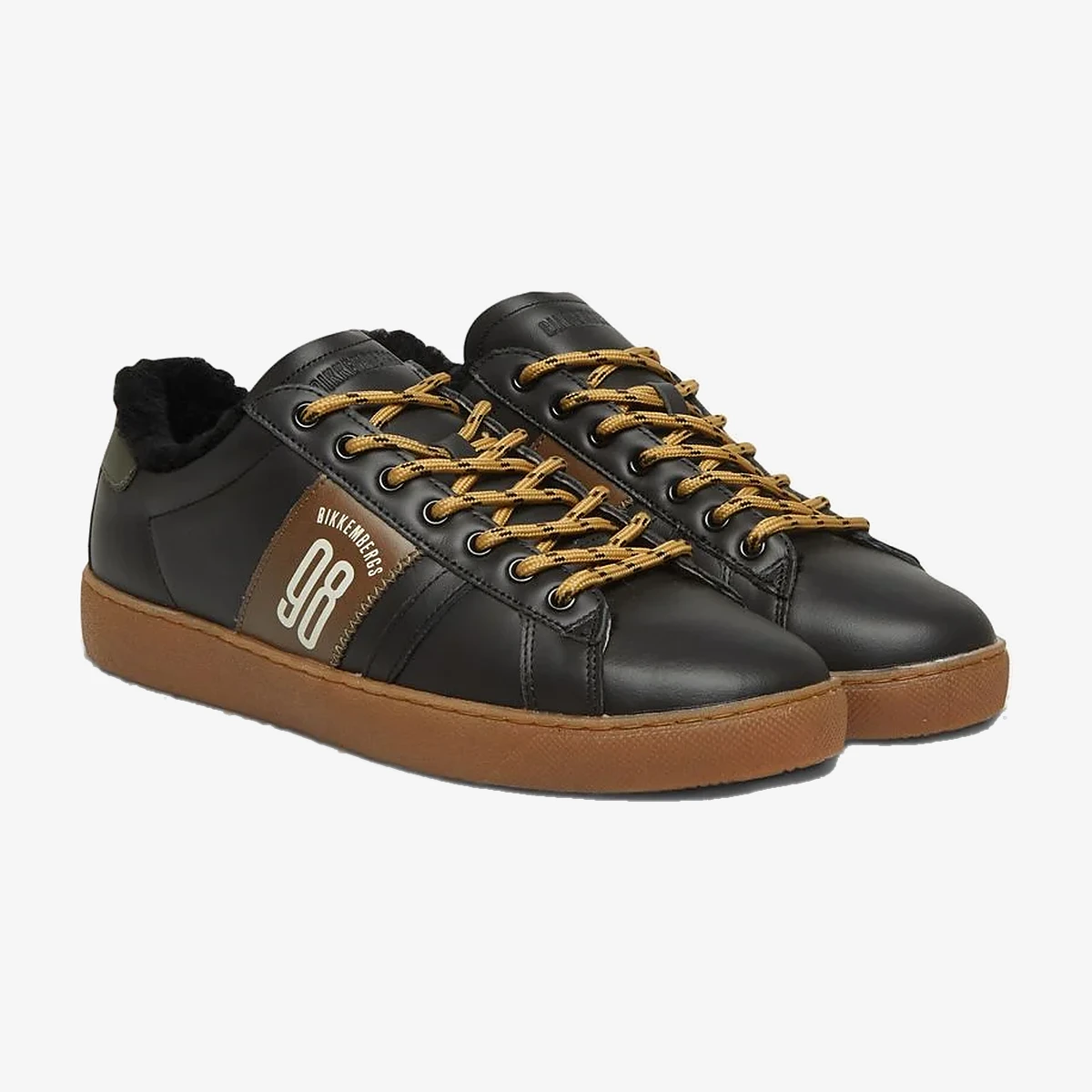 Bikkembergs Action Pile-Lined Low-Top Sneakers in Black