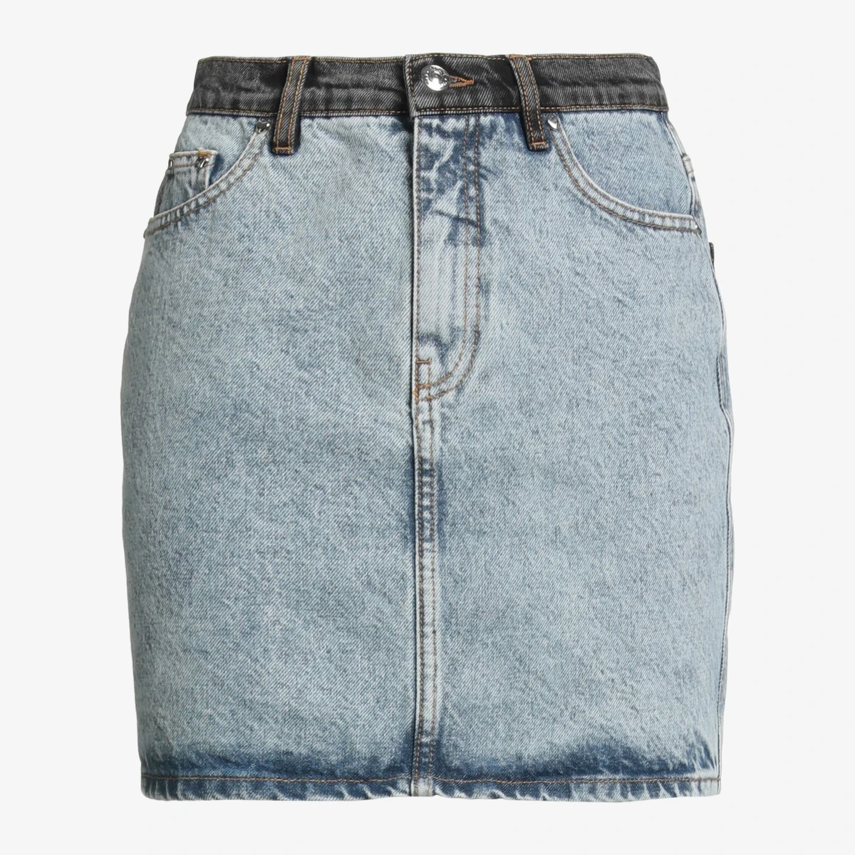 ROTATE BIRGER CHRISTENSEN Two-Tone Denim Mini Skirt — ჯინსისფერი