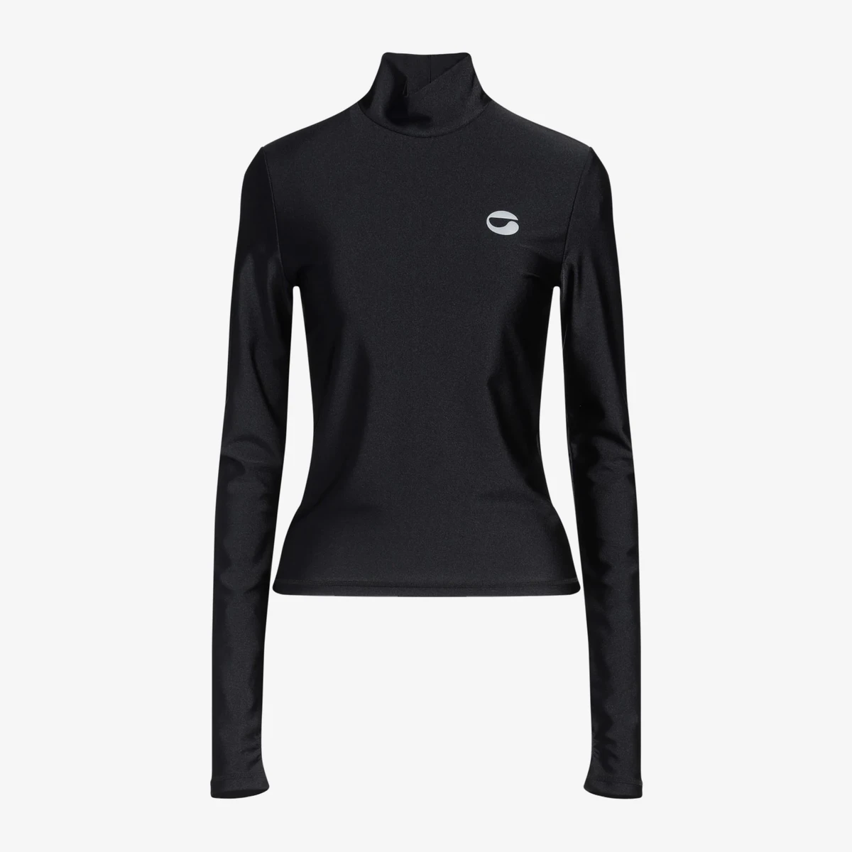 Coperni Logo Mock-Neck Long-Sleeve Top in Black