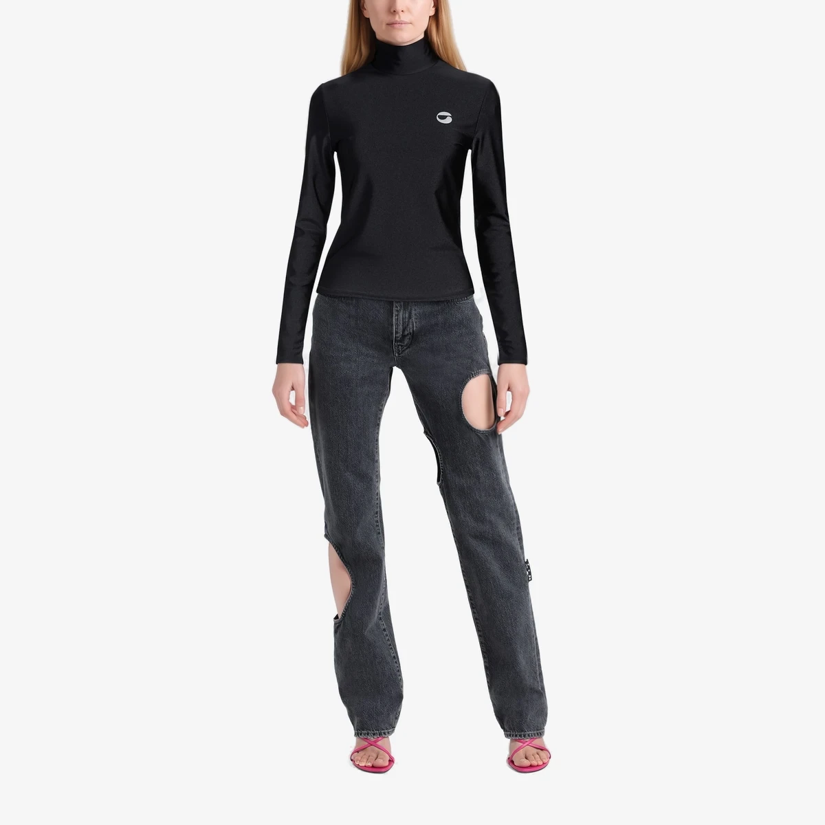 Logo Mock-Neck Long-Sleeve Top view 2