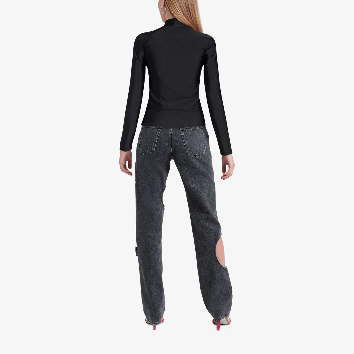 Logo Mock-Neck Long-Sleeve Top view 3