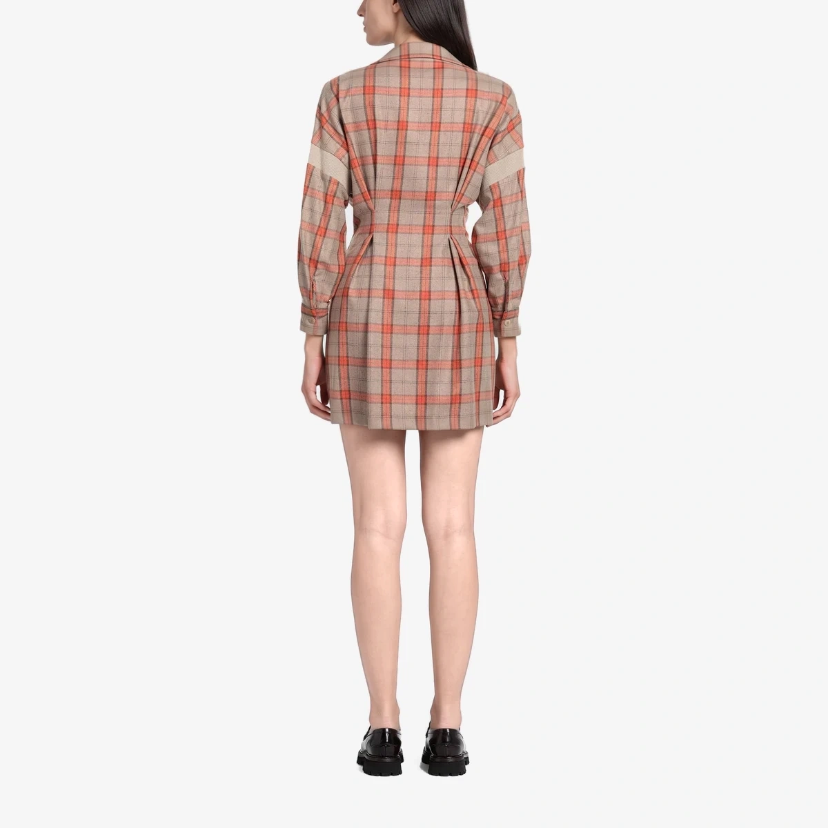 Check Flannel Shirt Dress вид 3