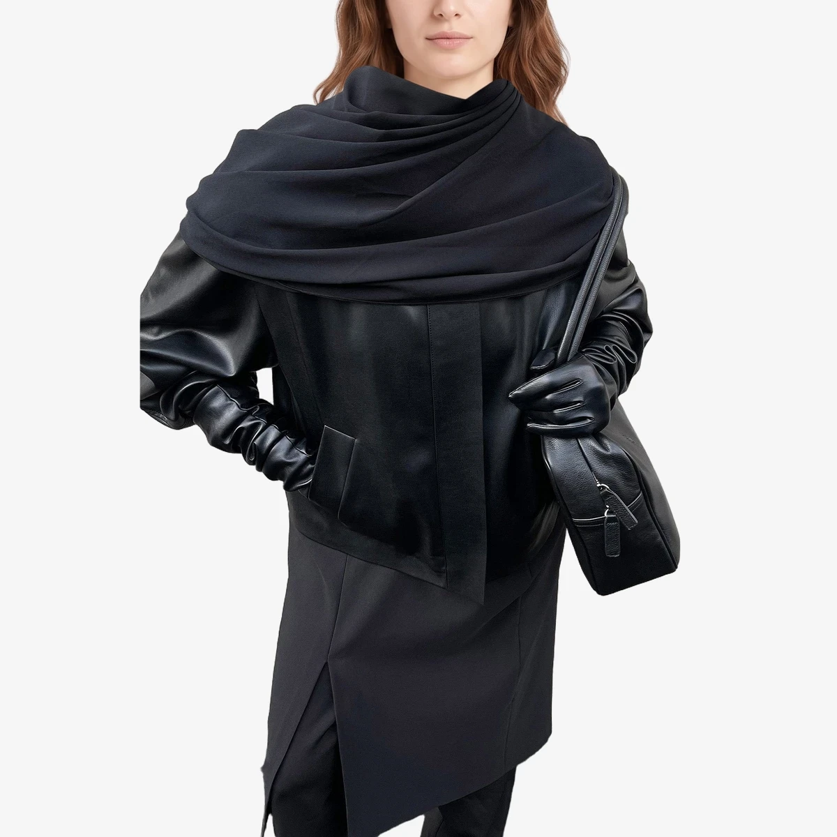 Short Faux Leather Jacket ხედი 2