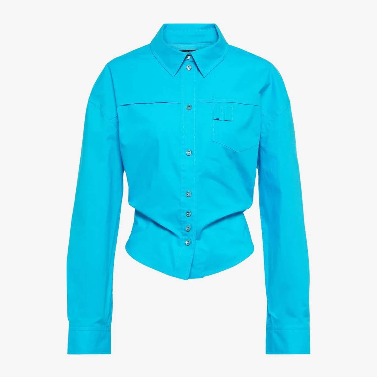 Cropped Shirt with Gathered Waist ხედი 2