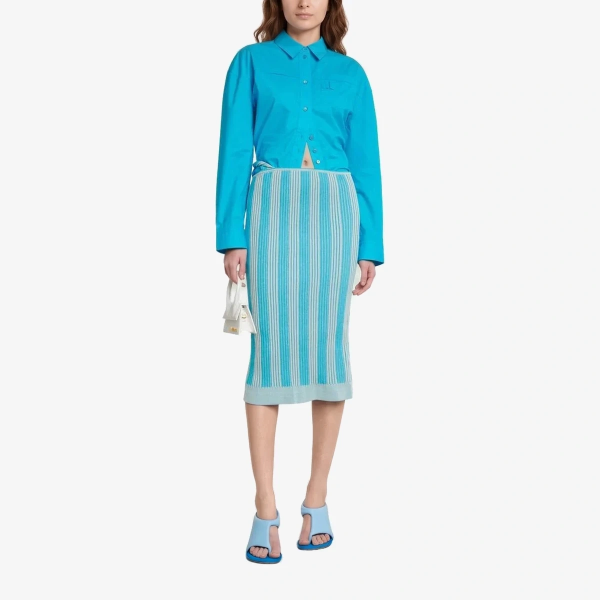Cropped Shirt with Gathered Waist ხედი 3
