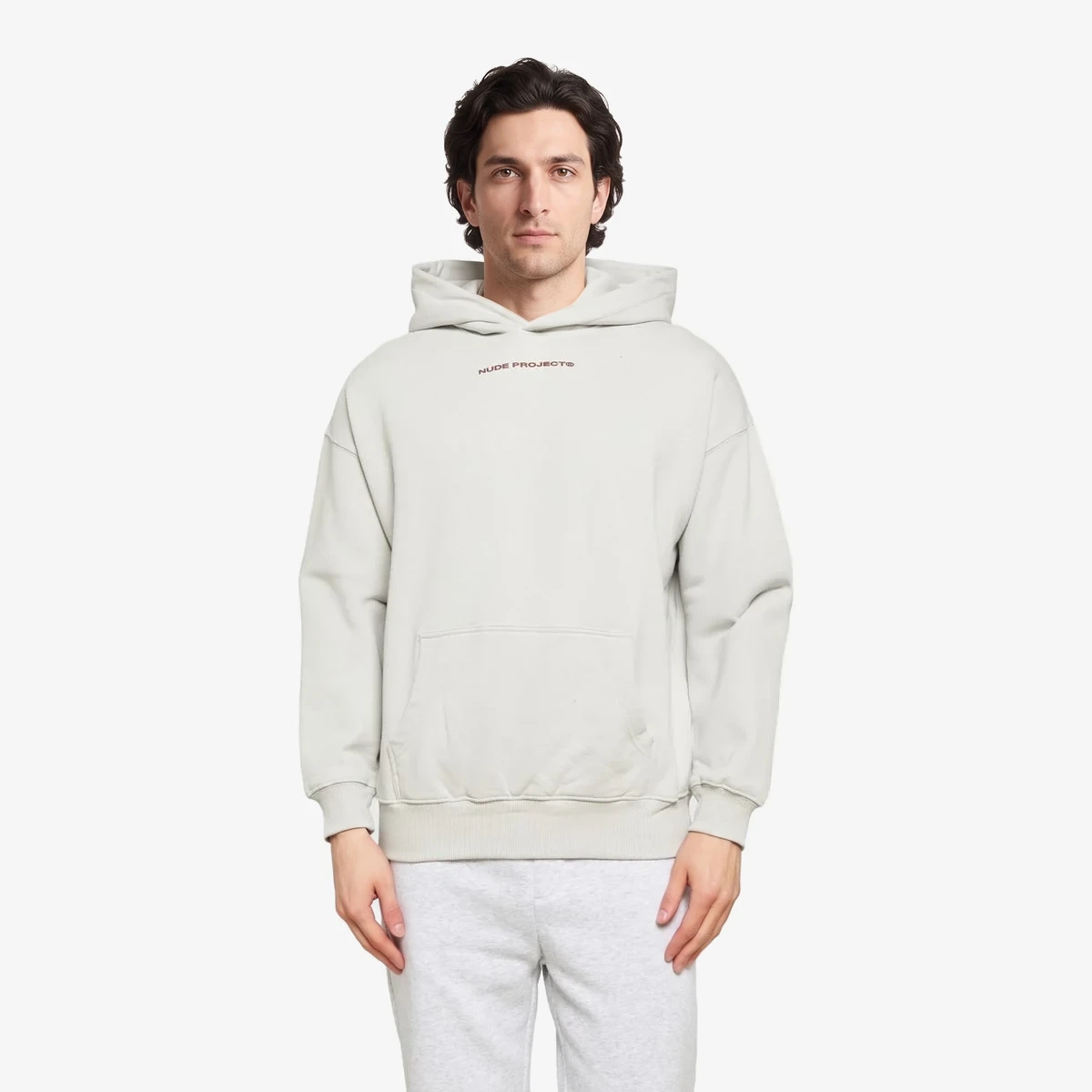 NUDE PROJECT Cherry Back Print Hoodie in Grey