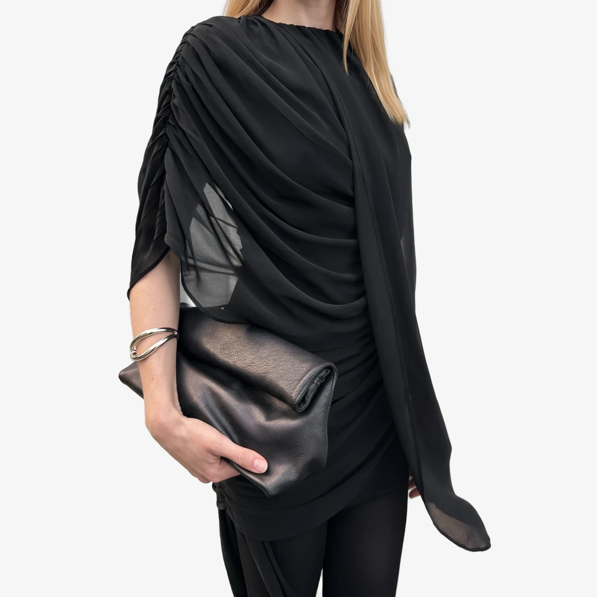 Draped Chiffon Mini Dress ხედი 2