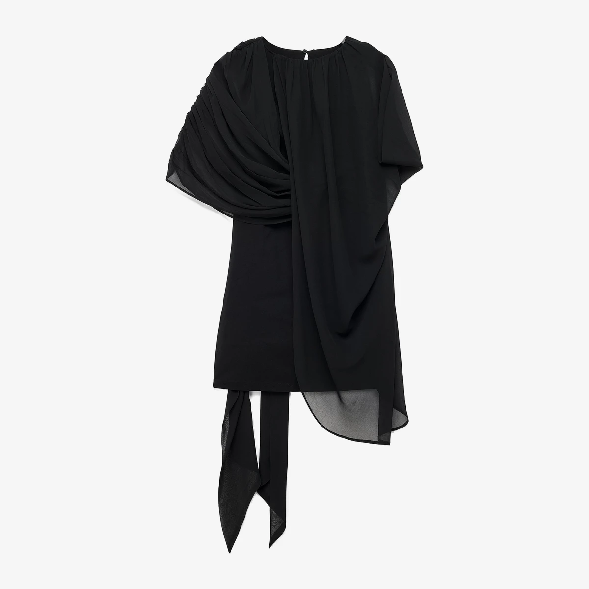 Draped Chiffon Mini Dress ხედი 4