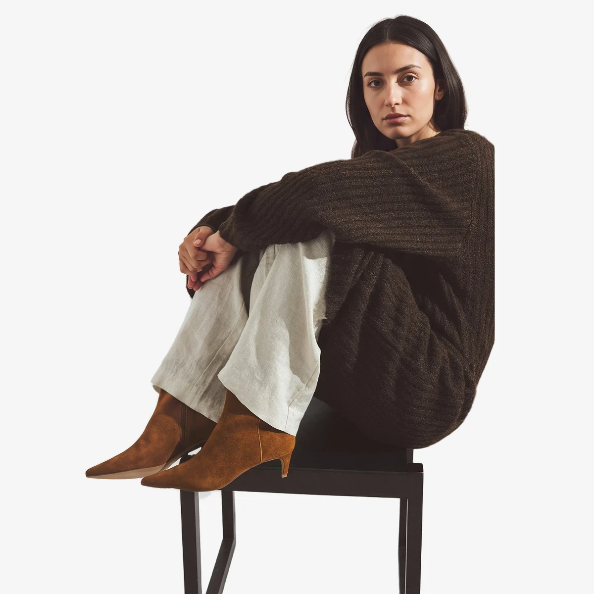 Suede Kitten-Heel Ankle Boots вид 2