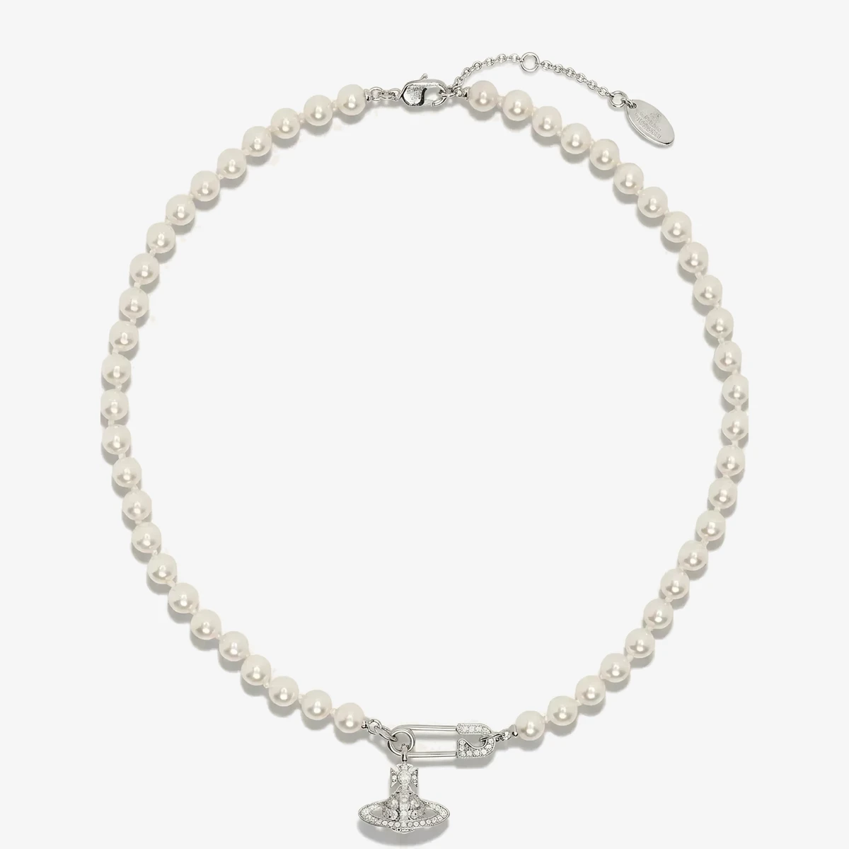 Vivienne Westwood Lucrece Faux-Pearl Necklace in Silver
