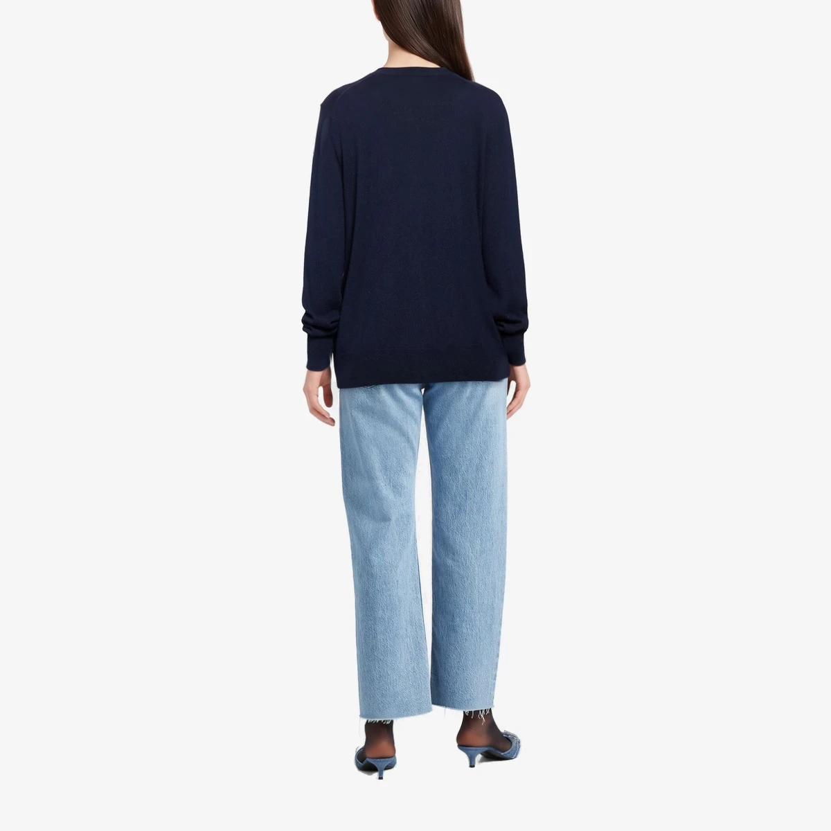 Contrast-Trim Wool Cardigan вид 3