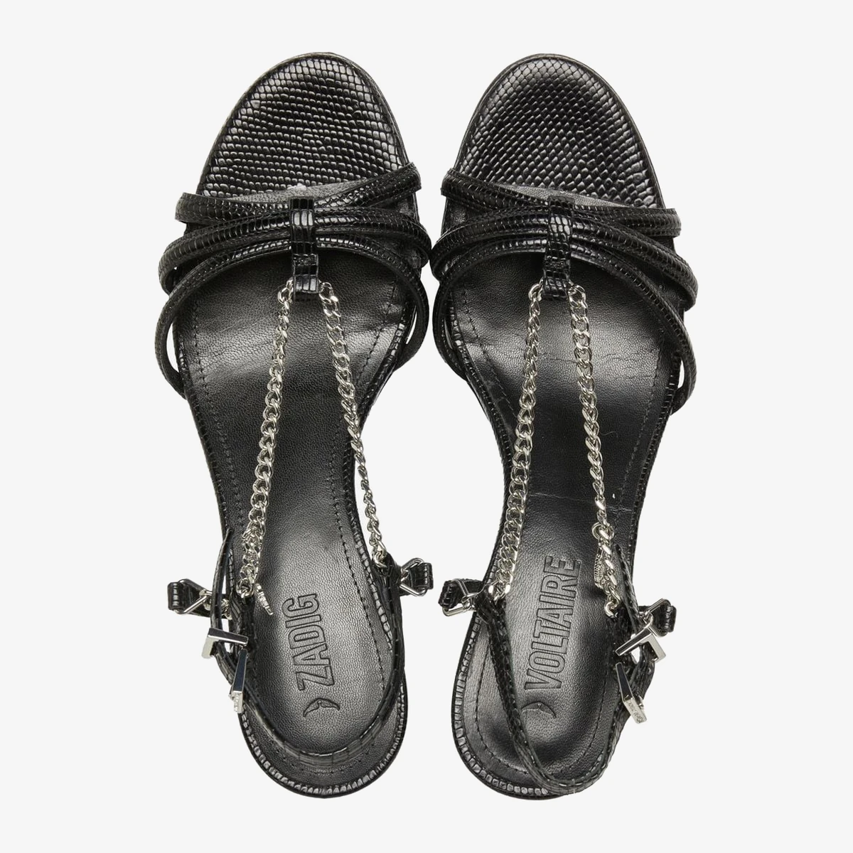 Chain-Detail Strappy Slingback Sandals вид 3