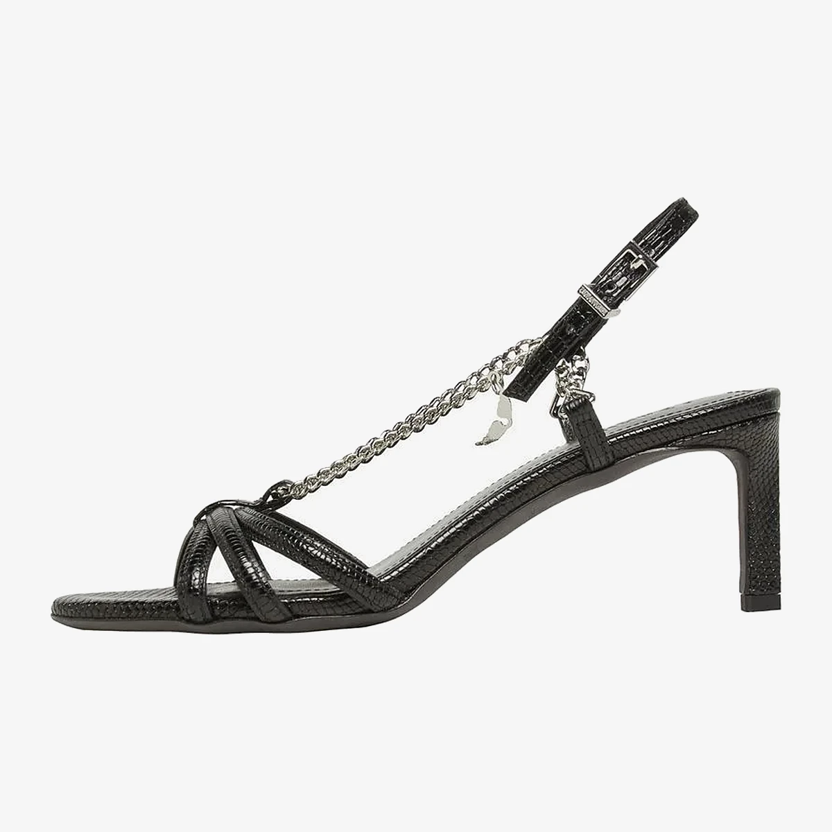 Chain-Detail Strappy Slingback Sandals вид 4