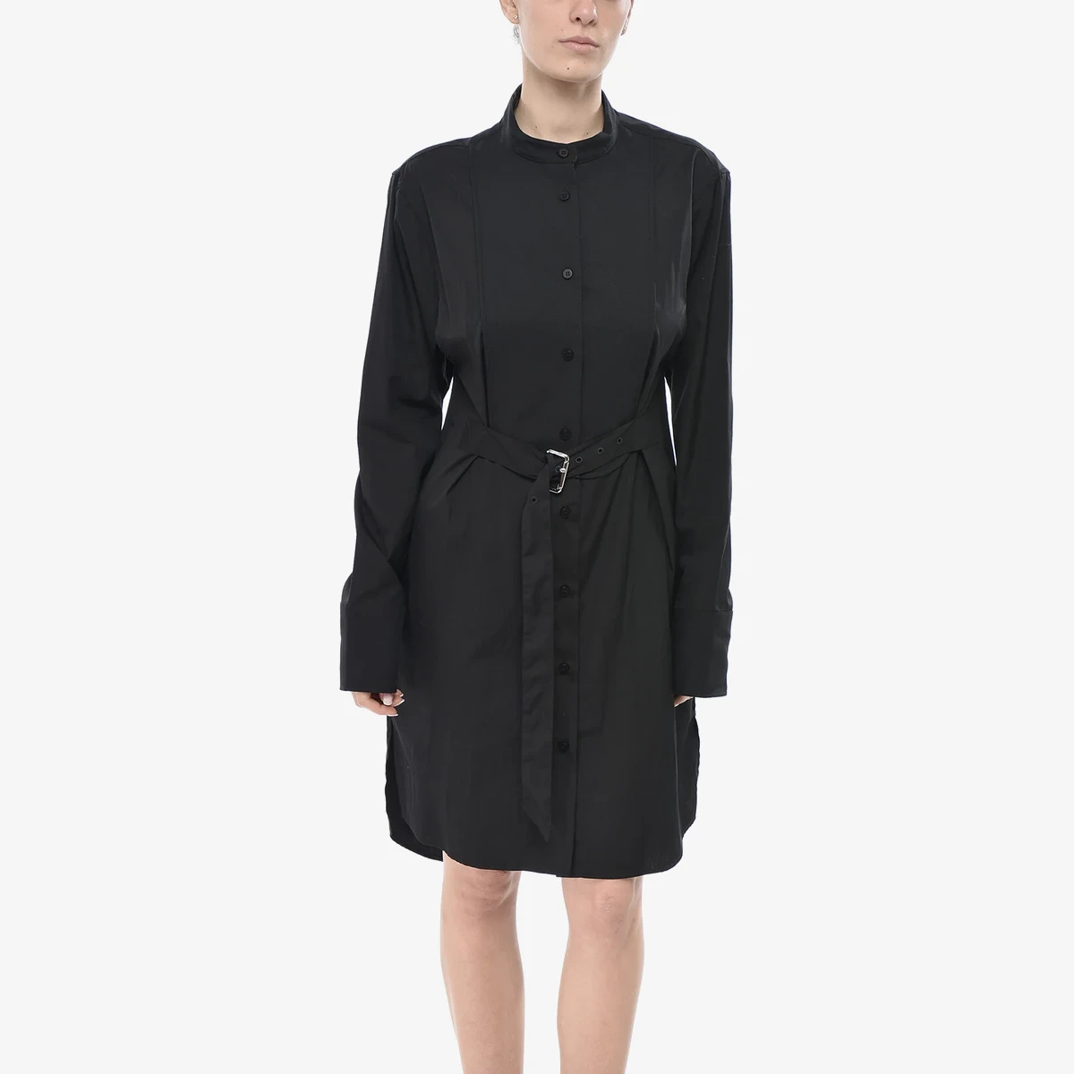 Tuxedo Poplin Blouse with Belt ხედი 3