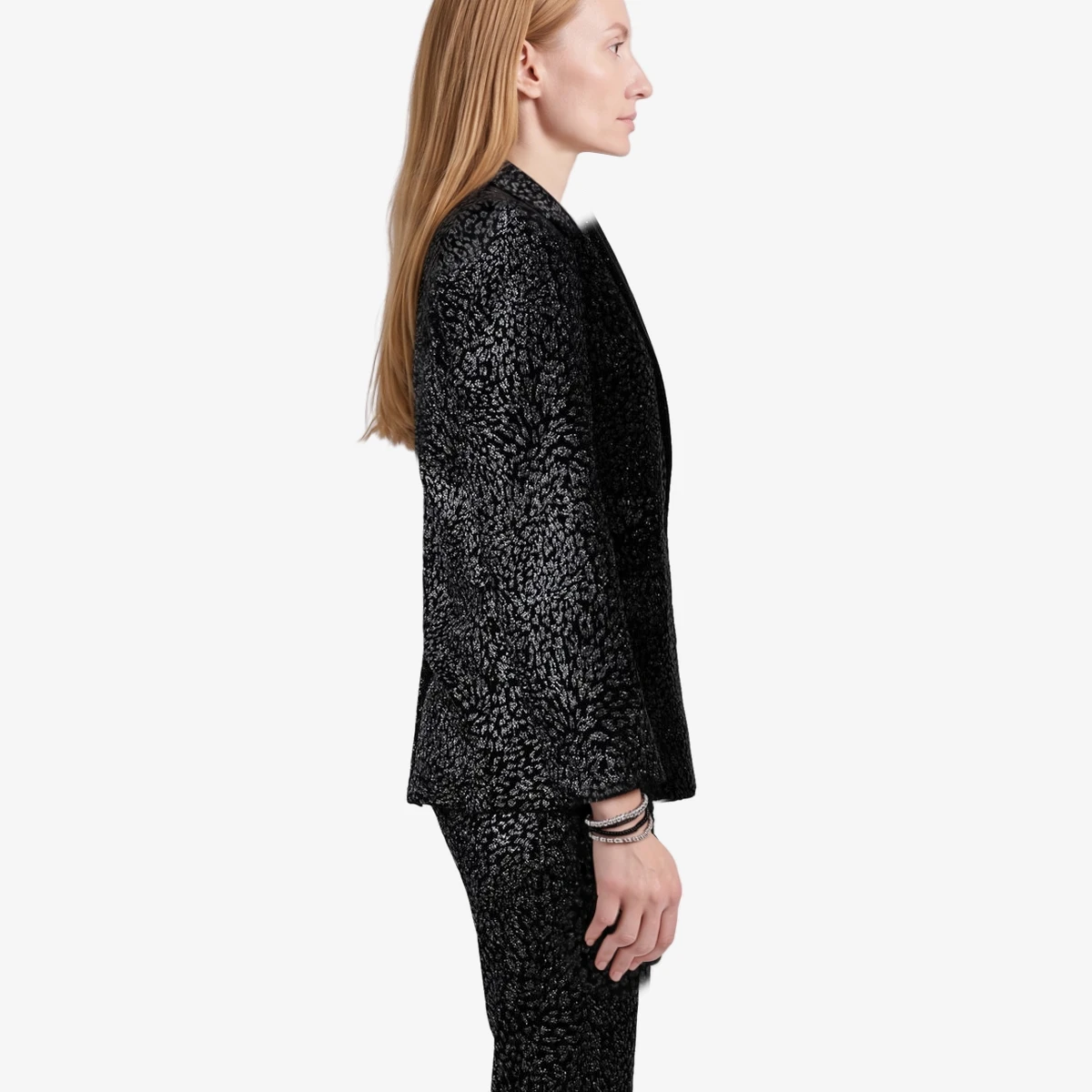 Venus Patterned Single-Button Blazer view 2