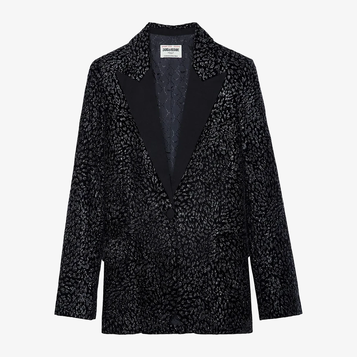 Venus Patterned Single-Button Blazer view 3