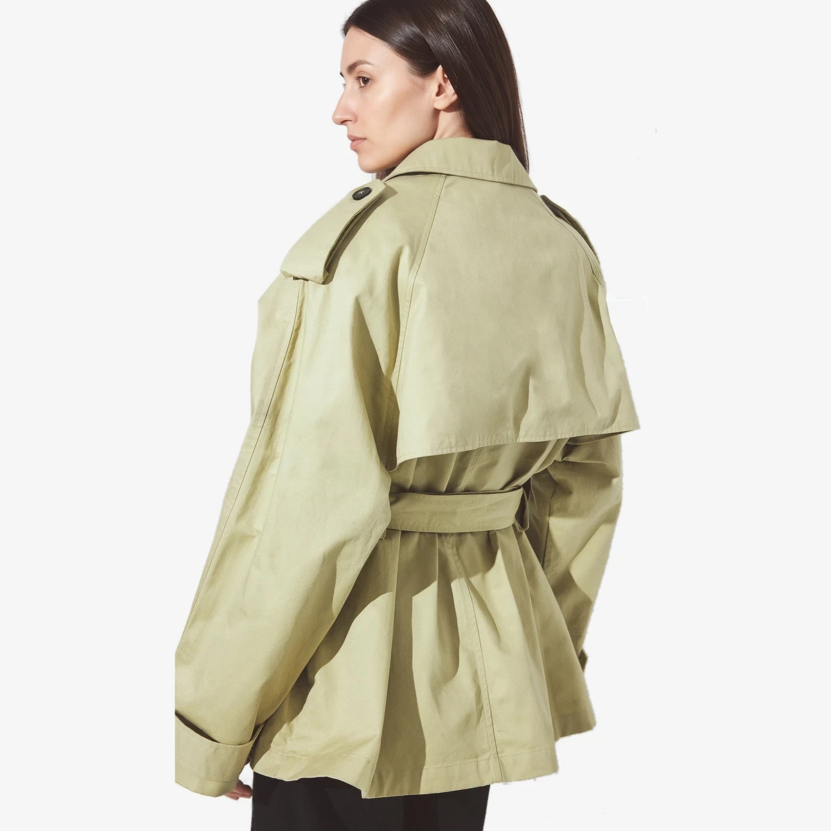 Oversized Belted Trench Coat ხედი 3
