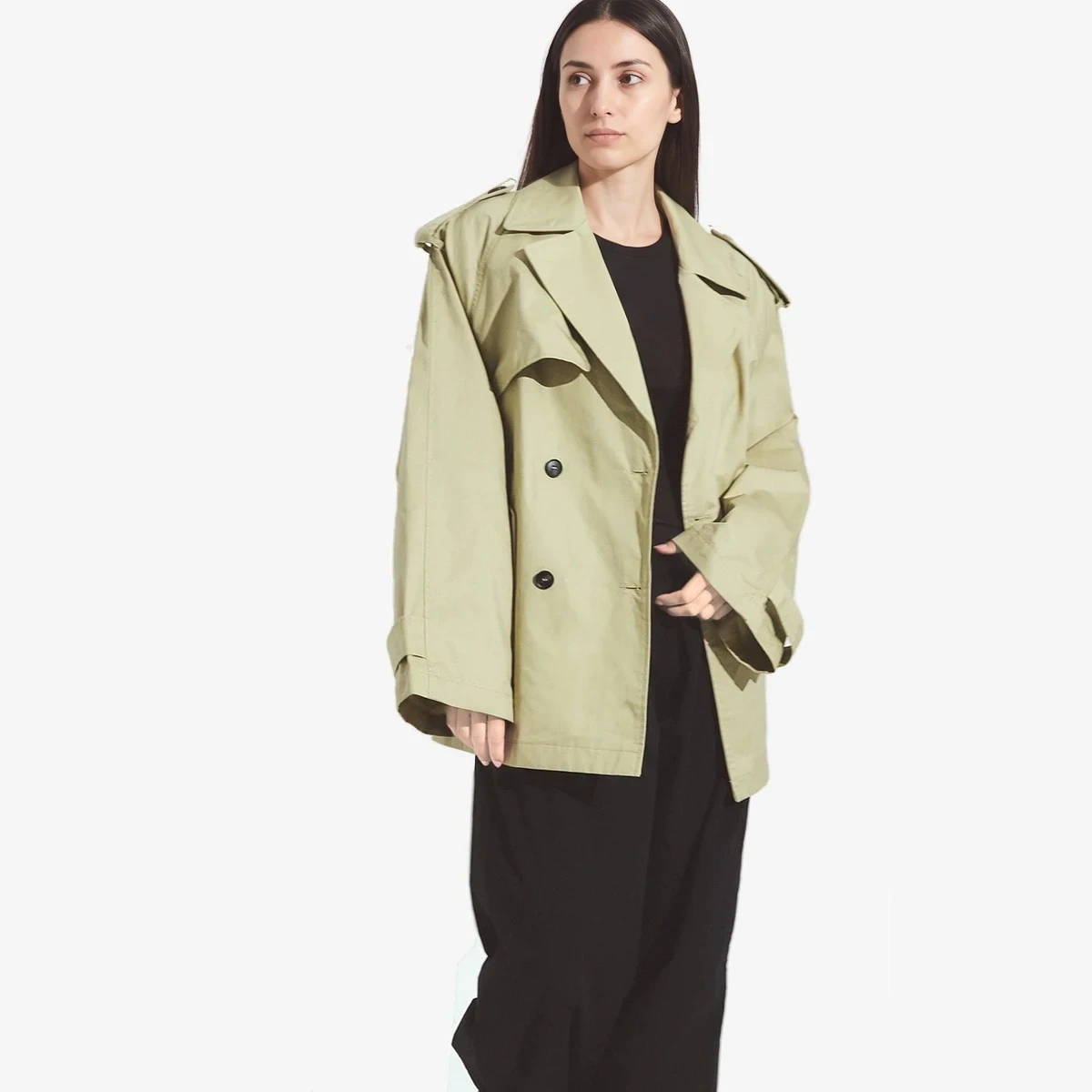 Oversized Belted Trench Coat ხედი 4