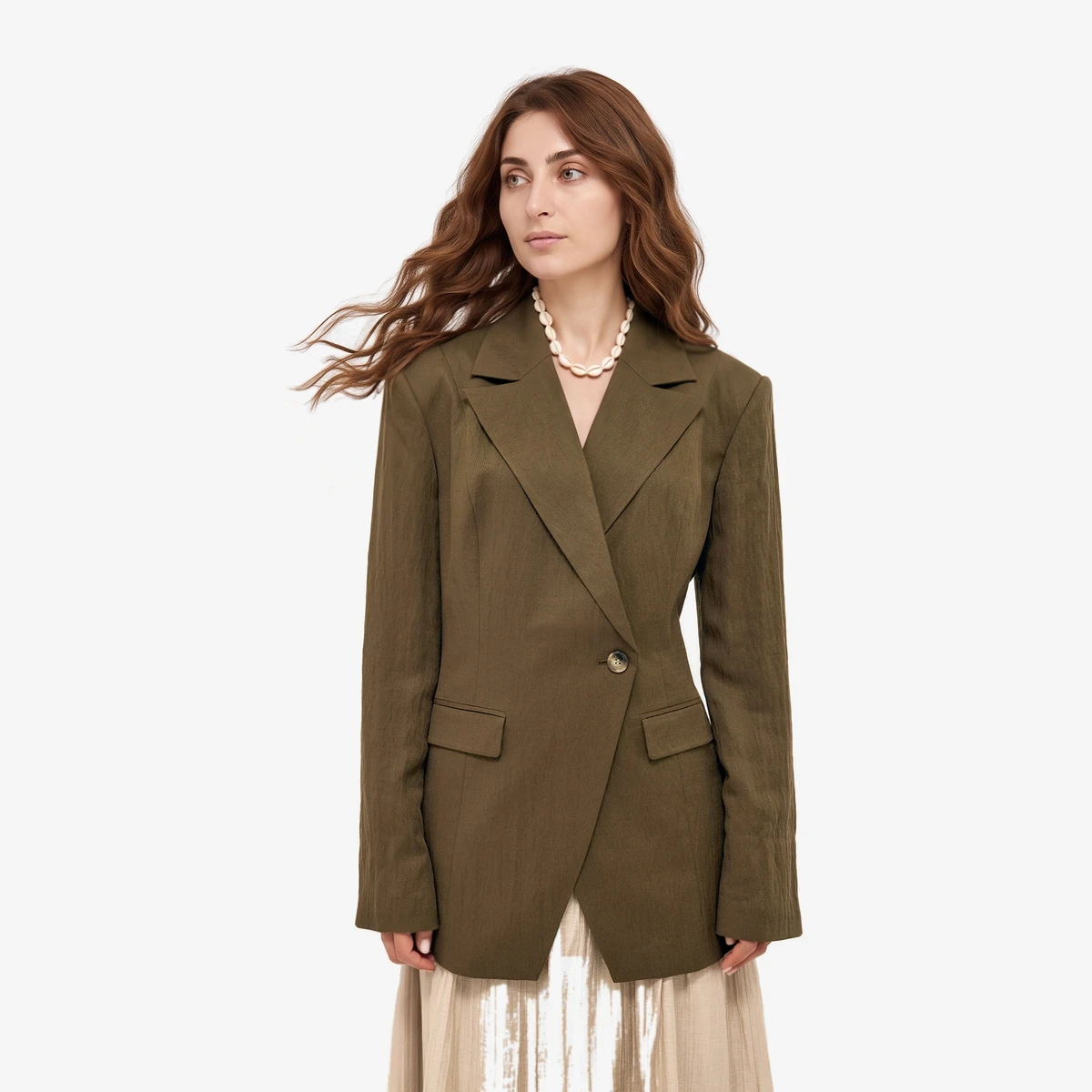 Fitted Lyocell-Blend Blazer вид 3