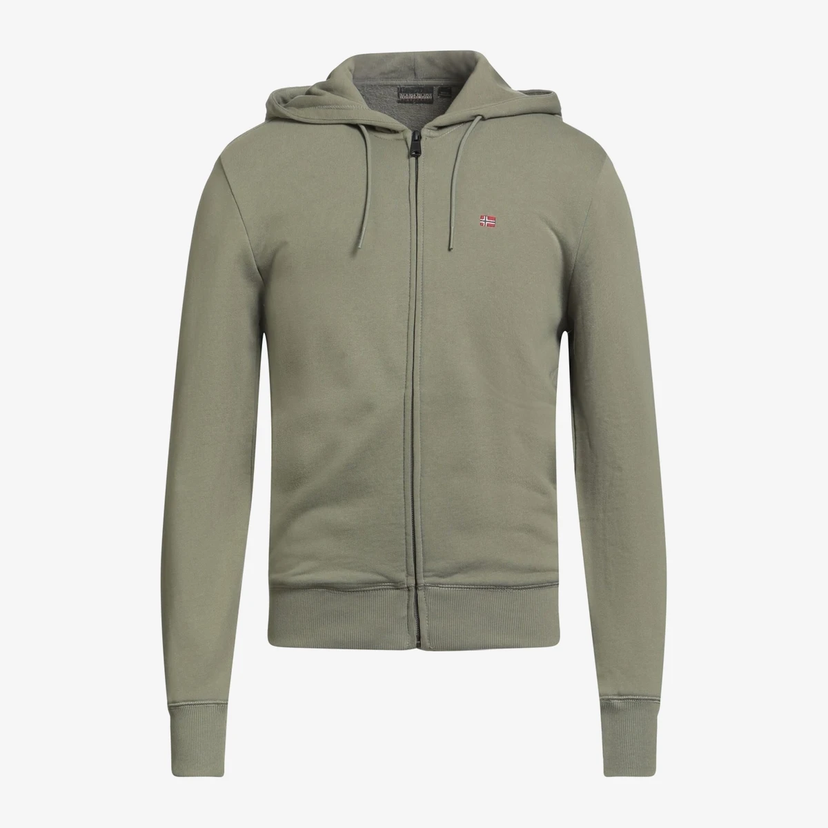 Napapijri Logo Zip-Up Hoodie in Olive